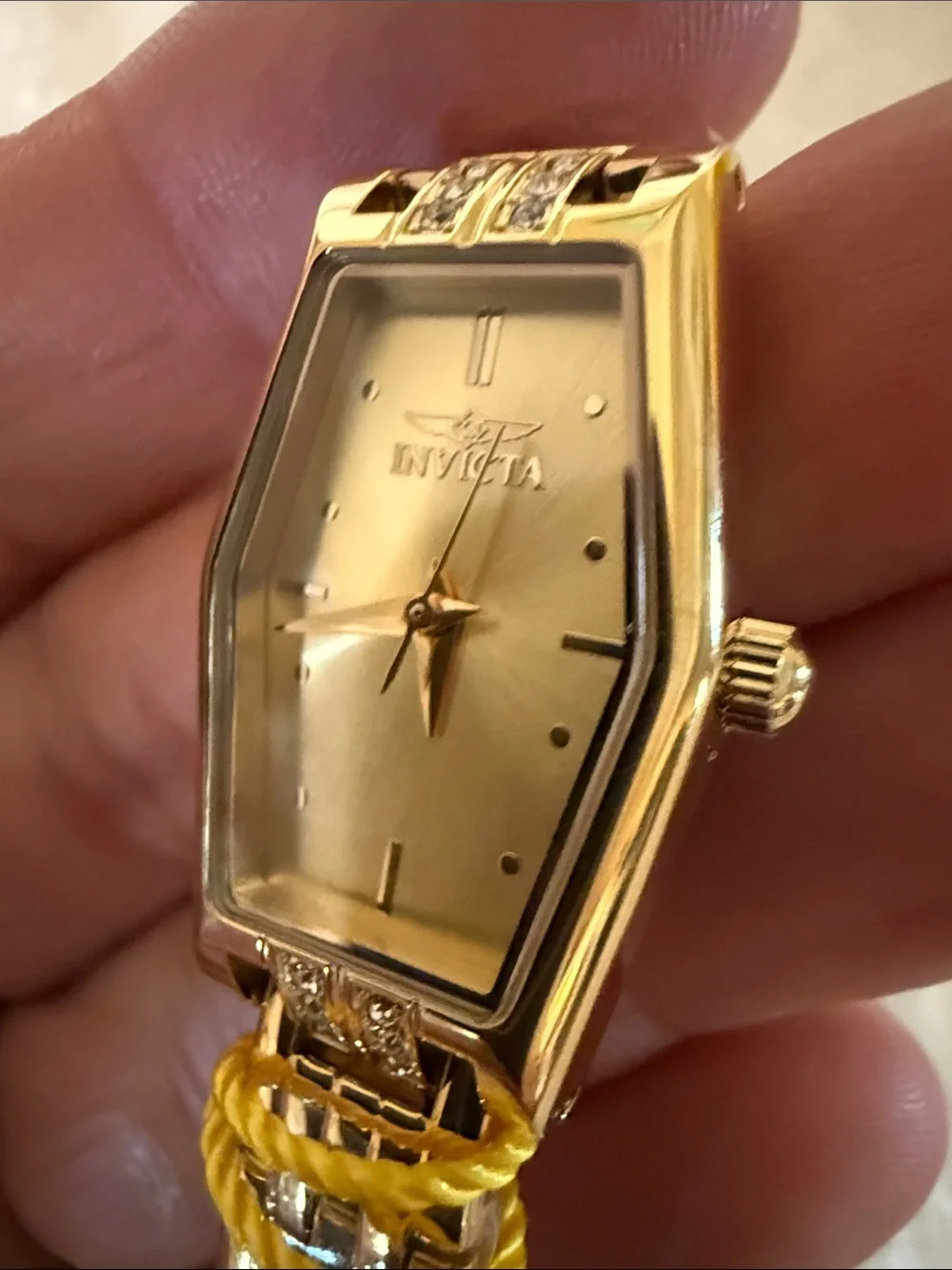 Invicta Gold and Silver Hexagonal Dial Bracelet Watch womens